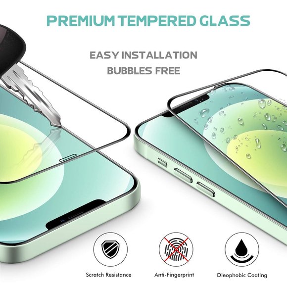[3 Pack] iPhone 12 / 12 Pro Glass Screen Protector + Installation Tool - Picture 3 of 7